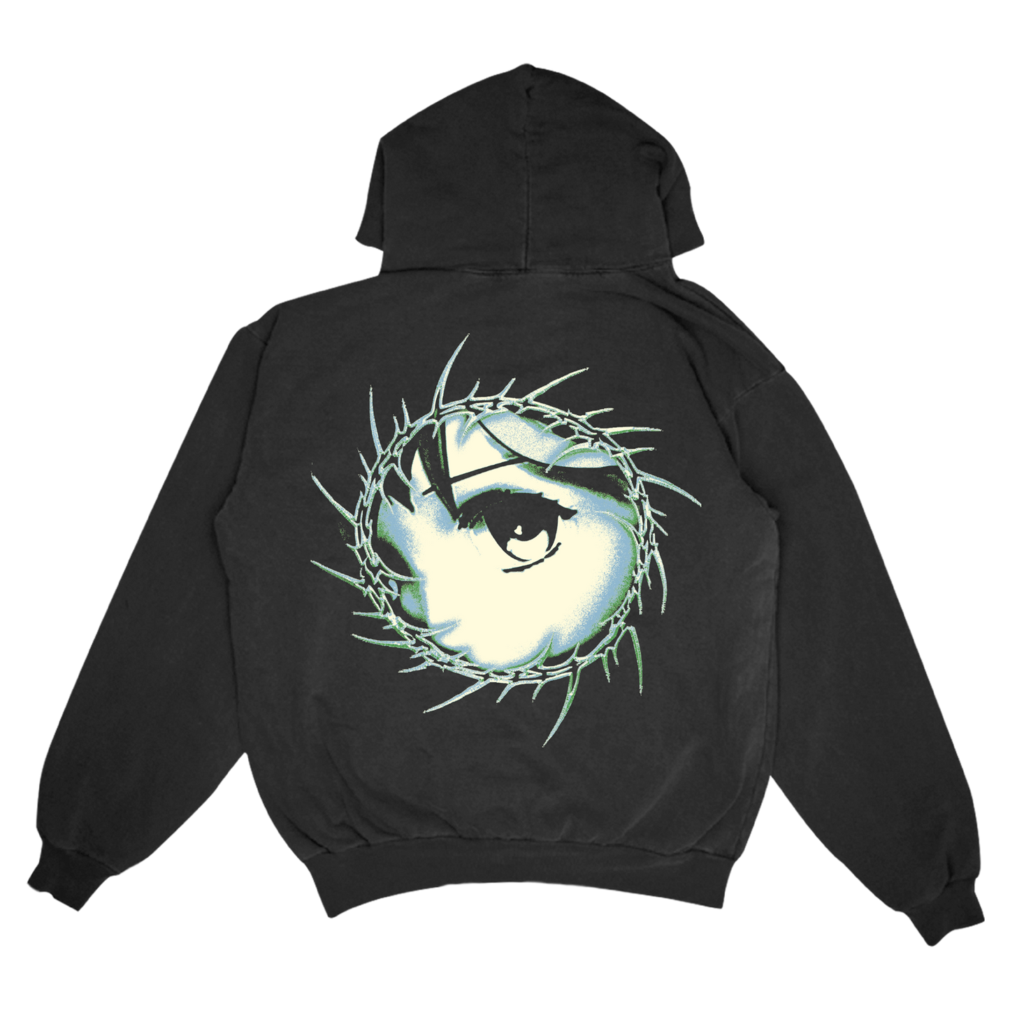 Black unisex hoodie with Bring Me the Horizon Youtopia print across the back and along the right sleeve
